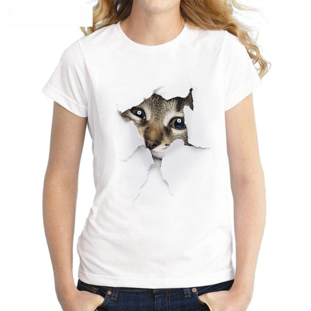 cat printed t-shirt